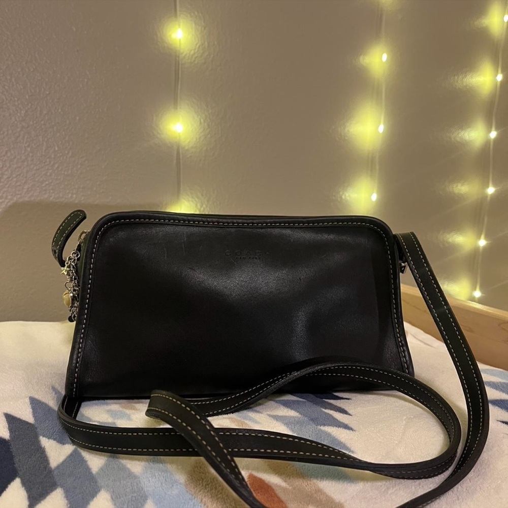 Classic Black Leather Crossbody Bag